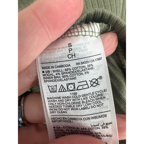 Old Navy Top Womens Small Green Halter Tank Built In Bra Stretch Sleeveless - Picture 3 of 5